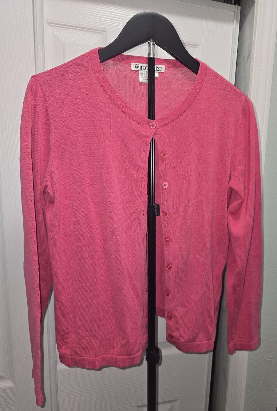 Wintersilks Women's Cardigan, Pink, Size S